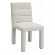 Pemberly Row Set of 2 Side Chairs with Tufted Backrest and Boucle Seat in White