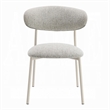 Pemberly Row 2Pc Side Chairs with Gray Boucle & Curved Backrest in Beige Frame