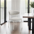 Pemberly Row 2Pc Side Chairs with Gray Boucle & Curved Backrest in Beige Frame
