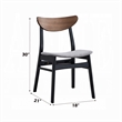 Pemberly Row Set of 2 Side Chairs with Gray Linen and Walnut Back in Black Frame