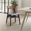 Pemberly Row Set of 2 Side Chairs with Gray Linen and Walnut Back in Black Frame