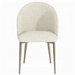 Pemberly Row Dining Side Chair Set of 2 Padded Curved Back in Contemporary White