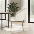 Pemberly Row Dining Side Chair Set of 2 Padded Curved Back in Contemporary White