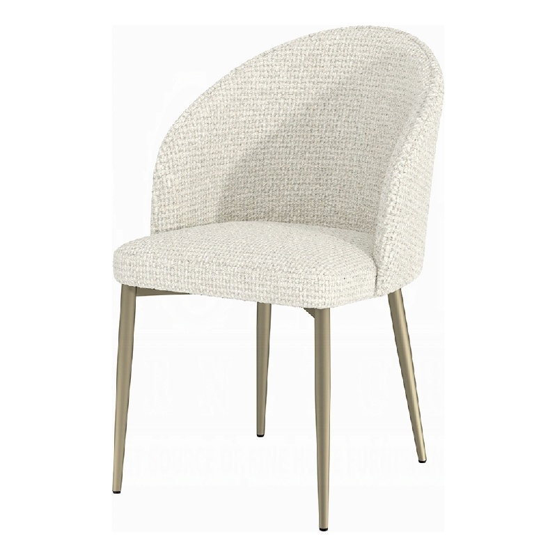 Pemberly Row Dining Side Chair Set of 2 Padded Curved Back in Contemporary White