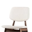 Pemberly Row Side Dining Chair Set of 2 Angled Legs Walnut Brown in Beige Boucle