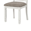Pemberly Row Side Dining Chair Set of 2 Rustic White Wood Slat Back in Gray
