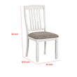 Pemberly Row Side Dining Chair Set of 2 Rustic White Wood Slat Back in Gray