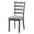 Pemberly Row Side Dining Chair Set of 2 Ladder Backrest Solid Wood in Gray