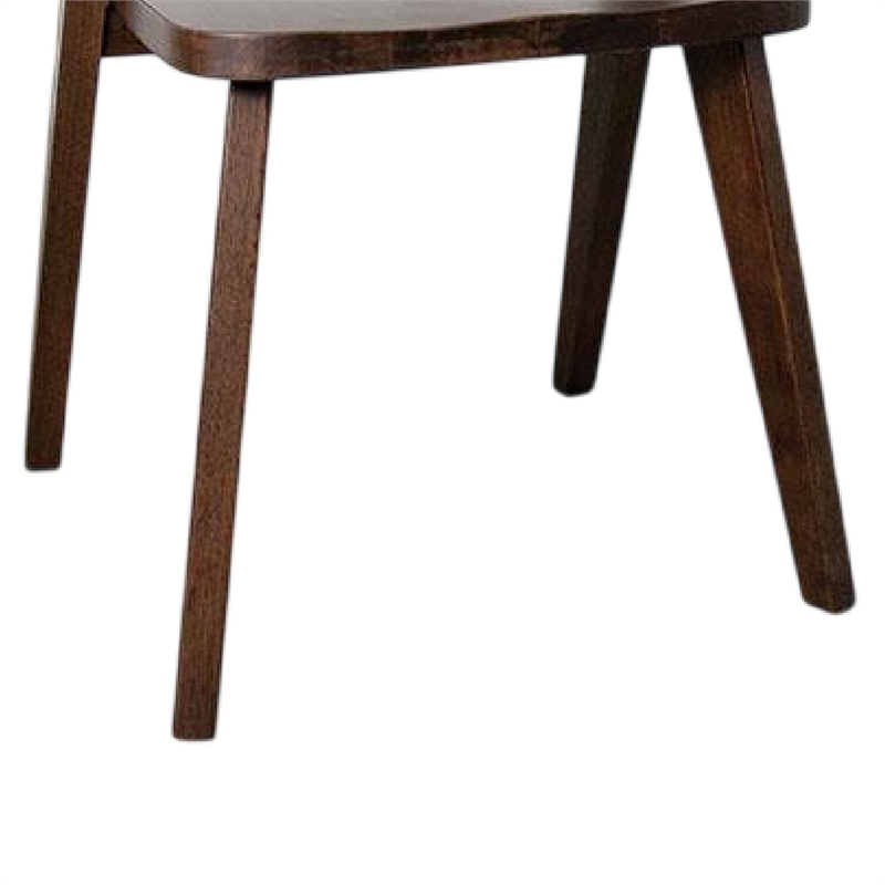 Pemberly Row Dining Side Chair Set of 2 Open Back in Walnut Brown Solid Wood
