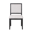 Pemberly Row Dining Side Chair Set of 2 Farmhouse Legs in Black Rubberwood