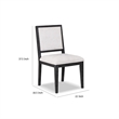 Pemberly Row Dining Side Chair Set of 2 Farmhouse Legs in Black Rubberwood