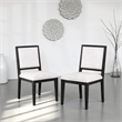 Pemberly Row Dining Side Chair Set of 2 Farmhouse Legs in Black Rubberwood