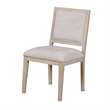 Pemberly Row Dining Side Chair Set of 2 Rustic Panel Design in Tawny Brown Wood
