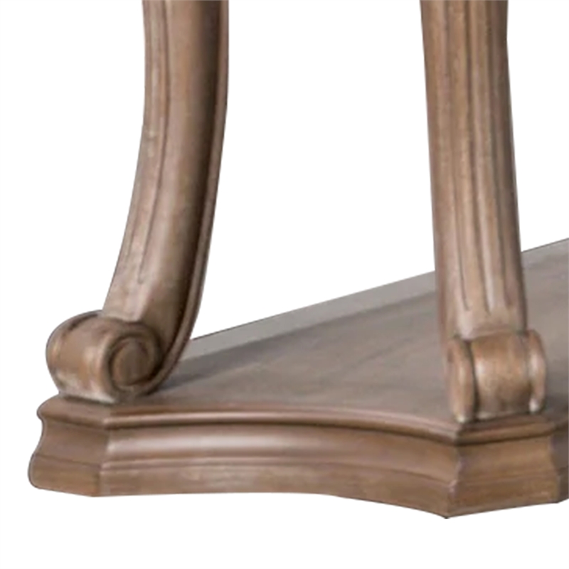 Pemberly Row 54 Inch Rustic Farmhouse Sofa Table in Weathered Oak Brown Wood