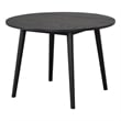 Pemberly Row 42 Inch Round Dining Table Shaker Style Legs in Black Rubberwood