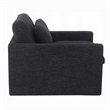 Pemberly Row Swivel Accent Chair with Pillow Square Arm in Dark Gray