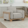 Pemberly Row Accent Chair Loose Pillow Backs Track Arms in Plush Light Gray