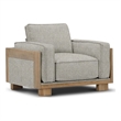 Pemberly Row Accent Chair Loose Pillow Backs Track Arms in Plush Light Gray