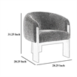 Pemberly Row Accent Chair Modern Plush Gray Boucle Barrel Back Black Wood