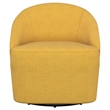 Pemberly Row Barrel Accent Swivel Chair Modern Minimal Shape Mustard Yellow
