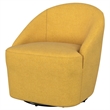 Pemberly Row Barrel Accent Swivel Chair Modern Minimal Shape Mustard Yellow