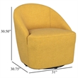 Pemberly Row Barrel Accent Swivel Chair Modern Minimal Shape Mustard Yellow