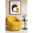 Pemberly Row Barrel Accent Swivel Chair Modern Minimal Shape Mustard Yellow