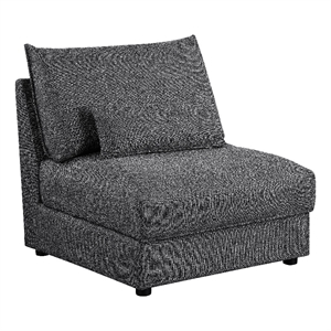 Pemberly Row 35 Inch Armless Accent Sofa Chair with Cushions Modular Gray Black