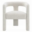 Pemberly Row Side Dining Chair Set of 2 Textured Off White Boucle Curved Back