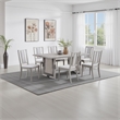 Pemberly Row 72 Inch Dining Table Rectangular Top with Panel Legs Natural Gray