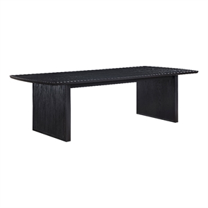 Pemberly Row 64 to 82&quot Dining Table Rectangular Removable Extension Leaf Black