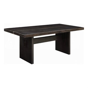 Pemberly Row 80 Inch Dining Table Wide Panel Legs Rectangular Top Black