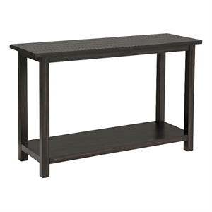 Pemberly Row 47 Inch Console Table 1 Bottom Shelf Classic Black Wood Frame
