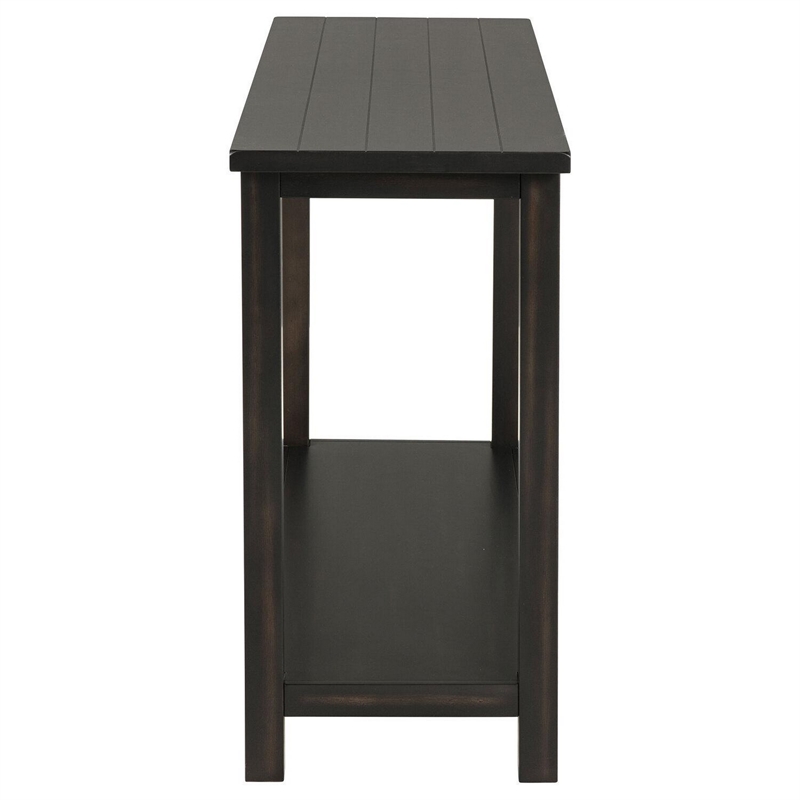 Pemberly Row 47 Inch Console Table 1 Bottom Shelf Classic Black Wood Frame