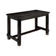 Pemberly Row 4 Piece Counter Height Table Bench and Chair Set in Ivory Black