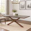 Pemberly Row 71 Inch Dining Table Triple Cut Live Edge in Walnut Brown Wood