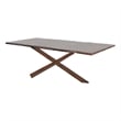 Pemberly Row 71 Inch Dining Table Triple Cut Live Edge in Walnut Brown Wood