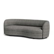 Pemberly Row 84 Inch Sofa Charcoal Gray Boucle Smooth Curved Kidney Shape
