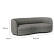 Pemberly Row 84 Inch Sofa Charcoal Gray Boucle Smooth Curved Kidney Shape