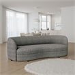 Pemberly Row 84 Inch Sofa Charcoal Gray Boucle Smooth Curved Kidney Shape