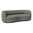 Pemberly Row 84 Inch Sofa Charcoal Gray Boucle Smooth Curved Kidney Shape