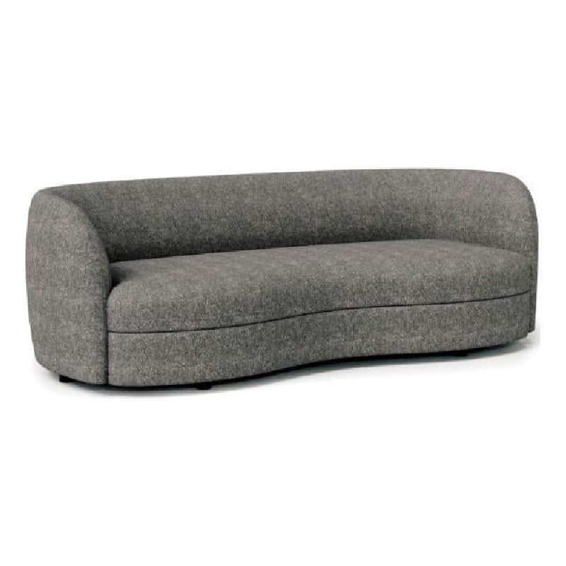 Pemberly Row 84 Inch Sofa Charcoal Gray Boucle Smooth Curved Kidney Shape