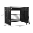 Pemberly Row Twin Size Bunk Bed with Futon Sofa Base Modern Black Metal Frame