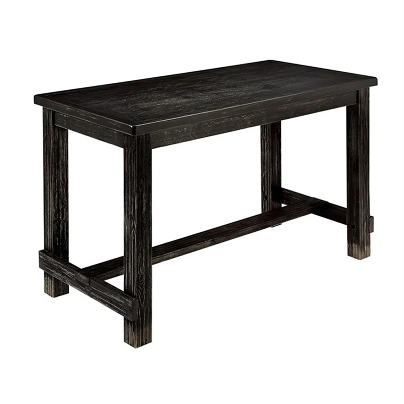 Pemberly Row 5 Piece Counter Height Table and Chair Set in Ivory Black