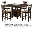 Pemberly Row Counter Height Dining Table w/ Wine Storage 4 Lattice Chairs Brown