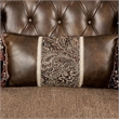 Pemberly Row 90 Inch Sofa Faux Leather Rolled Arms Cherry Brown Solid Wood