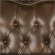Pemberly Row 90 Inch Sofa Faux Leather Rolled Arms Cherry Brown Solid Wood