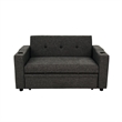 Pemberly Row Convertible Sofa with Pull Out Sleeper Bed 2 Pillows Charcoal Gray