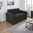 Pemberly Row Convertible Sofa with Pull Out Sleeper Bed 2 Pillows Charcoal Gray
