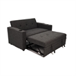Pemberly Row Convertible Sofa with Pull Out Sleeper Bed 2 Pillows Charcoal Gray